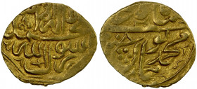 SHAYBANID: Unknown governor, fl. 1599-1600, AV 1/12 mohur (0.93g), [Badakhshan], ND, A-3007H, VF-EF. In the name of the long-deceased Mughal Abu'l-Muz...