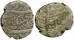DURRANI: Ayyub Shah, 1817-1829, BI rupee (10.05g), Ahmadshahi, AH1238, A-3135A, first issue of the severely debased rupees at Ahmadshahi (Qandahar), s...