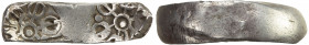 GANDHARA: ca. 450-300 BC, AR shatamana (11.35g), Rajgor-543, long bent bar, 5-arm symbols at each end, EF, R, ex Wilfried Pieper Collection. 
Estimat...