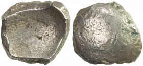 GANDHARA: ca. 450-300 BC, AR ¼ shatamana (2.83g), cf. Rajgor-561/567, struck with an unengraved die; type also classified as Kamboja Janapada series, ...