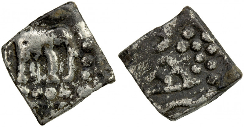 WESTERN KSHATRAPAS: Anonymous, ca. 2nd/3rd century, BI square unit (1.64g), Piep...