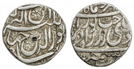MUGHAL: Jahangir, 1605-1628, AR jahangiri rupee (13.65g), Kashmir, AH1018, KM-155.3, 2 testmarks, VF.
Estimate: USD 110 - 150
