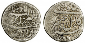 MUGHAL: Jahangir, 1605-1628, AR sawai rupee (13.97g), Kabul, AH1018, KM-158.2, Fine to VF, R. 
Estimate: USD 110 - 150