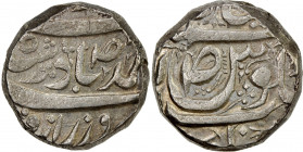 KAITHAL: Lal Singh, 1781-1819, AR rupee (10.76g), NM, ND, KM-10var, SS-291c, 3-petal flower between "D" and "S" of the word padshah on obverse, letter...
