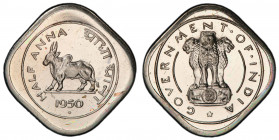 INDIA: Republic, ½ anna, 1950(b), KM-2, a lovely proof example! PCGS graded Proof 63.
Estimate: USD 100 - 150