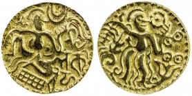 CEYLON: Anonymous, ca. 990-1070, AV kahavanu, Mitch-825var, king seated, holding double crescent, legend sri lanka vighu to left // king standing, hol...