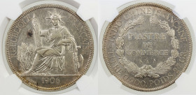 FRENCH INDOCHINA: AR piastre, 1906-A, KM-5a.1, NGC graded AU55.
Estimate: USD 100 - 130