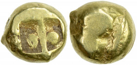 JAVA: Kingdom of Sailendra, AV 5 rattis (0.45g), ca. 950-1150, Mitch-SEA—, cf. 726/9, globular ingot with bisected rectangular punch resembling a ling...