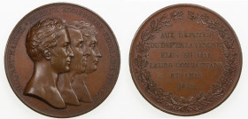 FRANCE: AR medal (98.33g), 1820, 59mm, bronze medal by Jacques-Edouard Gatteaux, Aux députés du département de la Vendée (For the Deputies of the Depa...