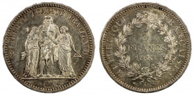 FRANCE: Second Republic, 1848-1852, AR 5 francs, 1848-A, KM-756.1, Unc.
Estimate: USD 120 - 160