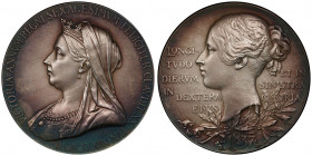 GREAT BRITAIN: Victoria, 1837-1901, AR medal, 1897, BHM-3506, Eimer-1817, 55mm, Victoria Diamond Jubilee matte silver medal by Thomas Brock: VICTORIA ...