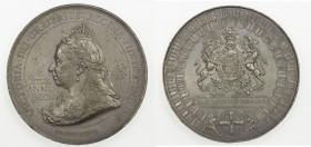 GREAT BRITAIN: Victoria, 1837-1901, medal (103.9g), 1897, BHM-3511, Eimer-1816, 76mm white metal medal for the Diamond Jubilee of Queen Victoria by F....