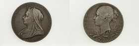 GREAT BRITAIN: Victoria, 1837-1901, AR medal (84.48g), 1897, Eimer-1817, 55mm, Victoria Diamond Jubilee silver medal by Thomas Brock: VICTORIA ANNVM R...