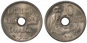 GREECE: George I, 1863-1913, 10 lepta, 1912, KM-63, a fantastic quality example! PCGS graded MS66.
Estimate: USD 100 - 150
