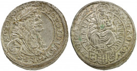 HUNGARY: Leopold I, 1657-1705, AR 3 kreuzer, 1675, KM-194var, Madonna and Child, like the usual KM-194, except no mintmark, a few miniscule bits of pa...
