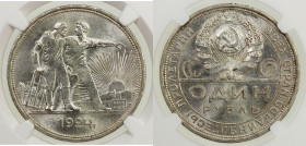 U.S.S.R.: AR rouble, 1924-NA, Y-90.1, Worker rouble, one-year type, NGC graded MS63.
Estimate: USD 70 - 110