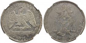 MEXICO: Republic, AR peso, 1871-Go, KM-408.4, assayer S, NGC graded MS61.
Estimate: USD 50 - 75