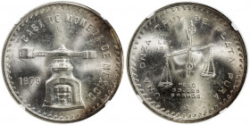 MEXICO: Estados Unidos, AR onza, 1979-Mo, KM-M49b.4, medallic bullion coinage, light orange peripheral toning, one-year type, NGC graded MS66.
Estima...