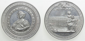 UNITED STATES: AL medal, 1892, Eglit-55, Unc, 50mm, aluminum medal with dies by Wilhelm Mayer, Stuttgart, Germany, World's Columbian Exhibition, half ...