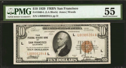 Fr. 1860-L. 1929 $10 Federal Reserve Bank Note. San Francisco. PMG About Uncirculated 55.

A much better San Francisco FRBN that is bright and fresh...