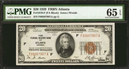 Fr. 1870-F. 1929 $20 Federal Reserve Bank Note. Atlanta. PMG Gem Uncirculated 65 EPQ.

A very pleasing example of this scarcer Atlanta district note...