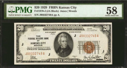 Fr. 1870-J. 1929 $20 Federal Reserve Bank Note. Kansas City. PMG Choice About Uncirculated 58.

A well margined example.

The Gary Burhop Collecti...