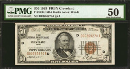 Fr. 1880-D. 1929 $50 Federal Reserve Bank Note. Cleveland. PMG About Uncirculated 50.

A well centered, lightly circulated example of this $50 FRBN....