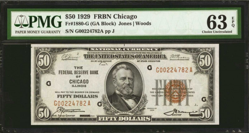 Fr. 1880-G. 1929 $50 Federal Reserve Bank Note. Chicago. PMG Choice Uncirculated...