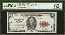 Fr. 1890-B. 1929 $100 Federal Reserve Bank Note. New York. PMG Choice Uncirculated 63 EPQ.

A nearly Gem example of this $100 FRBN from the New York...