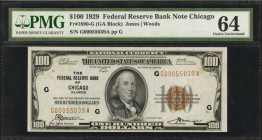 Fr. 1890-G. 1929 $100 Federal Reserve Bank Note. Chicago. PMG Choice Uncirculated 64.

An impressive example of this highest denomination for the se...