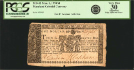 MD-55. Maryland. March 1, 1770. $1. PCGS Currency Very Fine 30 Apparent. Edge Splits and Tears.

No. 20985. PCGS Currency comments "Edge Splits and ...