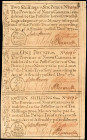 Uncut Strip of (3) NC-136b-138-139. North Carolina. 1771. 2 Shillings 6 Pence-1 Pound-10 Shillings. Choice Uncirculated.

Appealing penned details a...