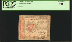 CC-98. Continental Currency. January 14, 1779. $55. PCGS Currency About New 50.

No. 9784. Dark signatures stand out on this high denomination Conti...