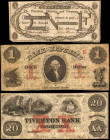 Lot of (3) Mixed Cities, Rhode Island. Mixed Banks. 1800-56. $1 & $20. Fine to Very Fine.

A trio of Rhode Island obsolete notes. Light PVC damage i...