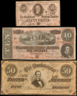 Lot of (3) Confederate Currency. 1864. 50 Cents to $50. Very Fine.

Light PVC damage is noticed along with holes and pinholes.

Estimate: USD 125 ...