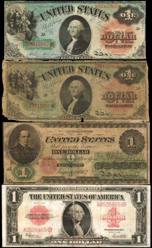 Lot of (4). Fr. 16, 18 & 40. 1862-1923 $1 Legal Tender Notes. Good to Fine.

I...