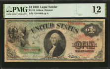 Fr. 18. 1869 $1 Legal Tender Note. PMG Fine 12.

A series which is always popular among collectors, this Ace offers good color for the assigned grad...