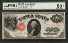 Fr. 39. 1917 $1 Legal Tender Note. PMG Gem Uncirculated 65 EPQ.

Gothic font "United States" at top center above Washington's portrait. The primary ...