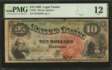 Fr. 96. 1869 $10 Legal Tender Note. PMG Fine 12.

A Fine offering of this Jackass note, which is from the popular Rainbow series of 1869. PMG commen...