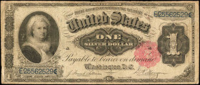 Fr. 223. 1891 $1 Silver Certificate. Fine.

An Open Back Silver Certificate Ace, found in Fine condition. A few holes are noticed to the left of the...