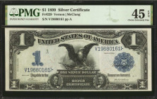 Fr. 229. 1899 $1 Silver Certificate. PMG Choice Extremely Fine 45 EPQ.

A pleasing mid grade offering of this Black Eagle Ace which is found with PM...
