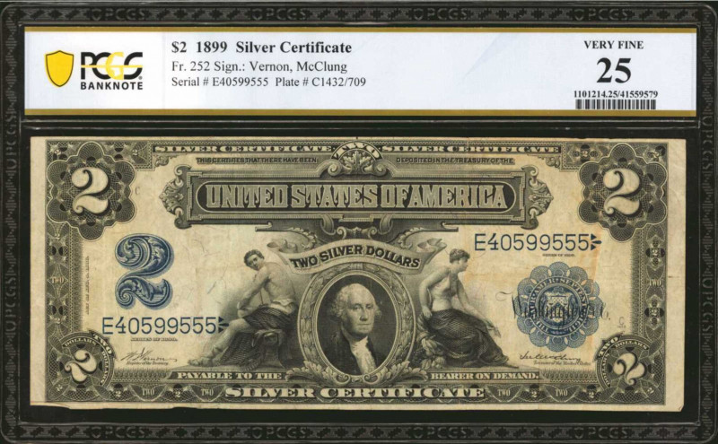 Fr. 252. 1899 $2 Silver Certificate. PCGS Banknote Very Fine 25.

A Very Fine ...