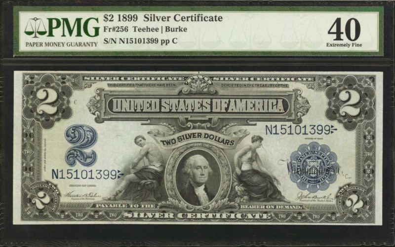 Fr. 256. 1899 $2 Silver Certificate. PMG Extremely Fine 40.

A mid grade offer...
