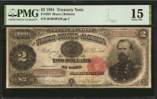 Fr. 358. 1891 $2 Treasury Note. PMG Choice Fine 15.

A Choice Fine example of this Open Back Deuce.

Estimate: USD 300 - 500