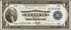 Fr. 730. 1918 $1 Federal Reserve Bank Note. St. Louis. About Uncirculated.

Bright paper and attractive embossing are noticed on this Green Eagle Ac...