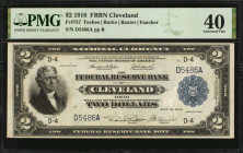 Fr. 757. 1918 $2 Federal Reserve Bank Note. Cleveland. PMG Extremely Fine 40.

This Battleship note displays a four digit serial number of "D5486A."...