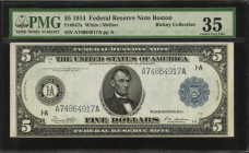 Fr. 847a. 1914 $5 Federal Reserve Note. Boston. PMG Choice Very Fine 35.

A mid grade offering of this Boston district Five.

Estimate: USD 100 - ...