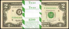 Lot of (100) Fr. 1936-F*. 1995 $2 Federal Reserve Star Notes. Atlanta. Choice Uncirculated.

A nice original pack of Atlanta replacement notes.

E...
