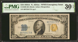 Lot of (2) Fr. 2309. 1934A $10 North Africa Emergency Notes. PMG Very Fine 30 EPQ.

A duo of $10 North Africa notes, both of which are in the same V...