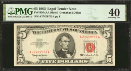 Lot of (6) Fr. 1536, 1956-Jm & 1963-B. 1934-63 $5 Federal Reserve & Legal Tender Note. PMG Extremely Fine 40 to Choice Uncirculated 64 EPQ.

Include...